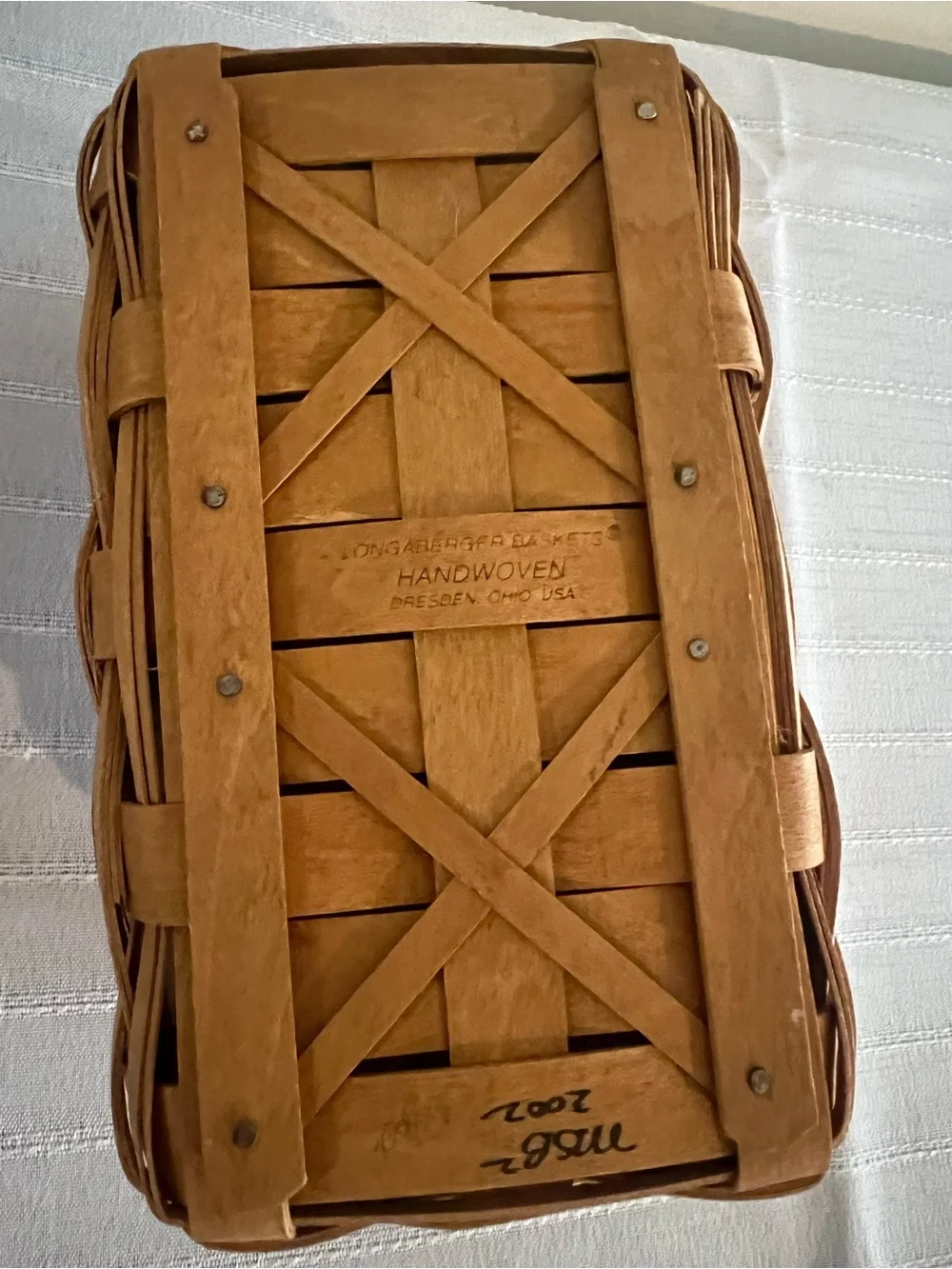 Longaberger Brown Woven Treats  Tree Trimming Basket with Liner & Insert